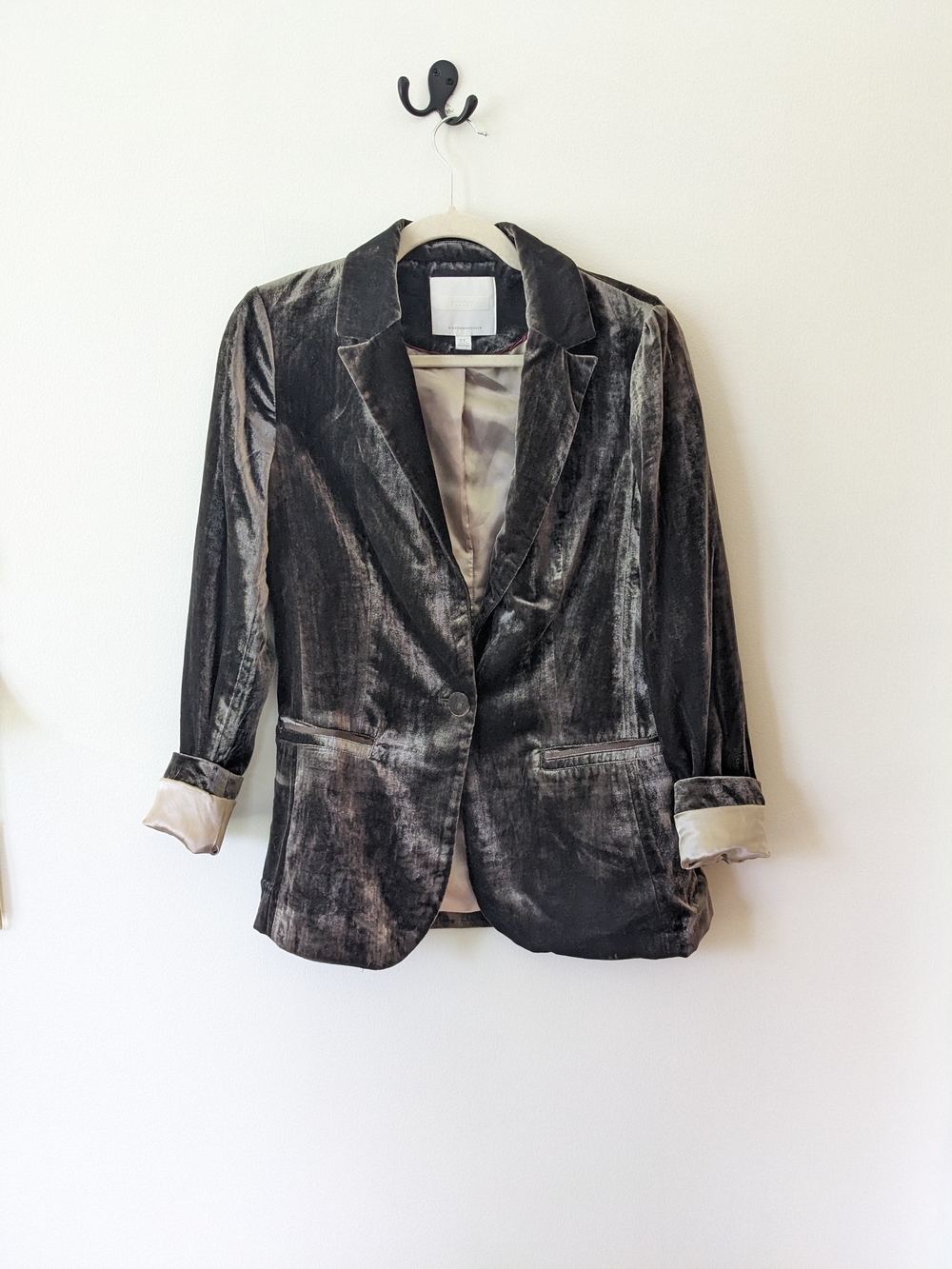Anthropologie Ett:Twa Velvet Blazer